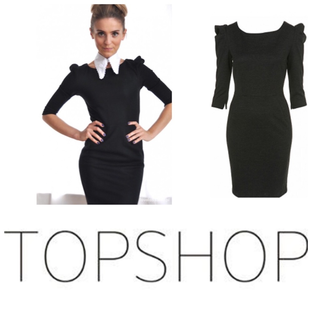 New!! Topshop, black bodycon dress XS